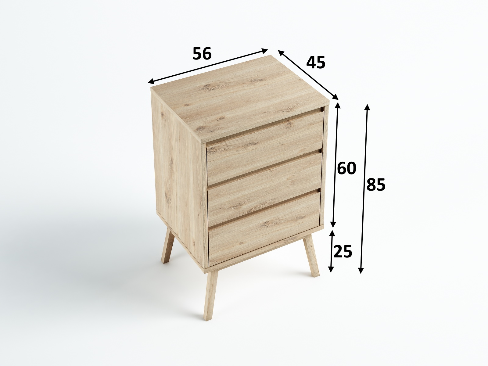 Komoda Madryt RAL dziki dąb 56x85x45