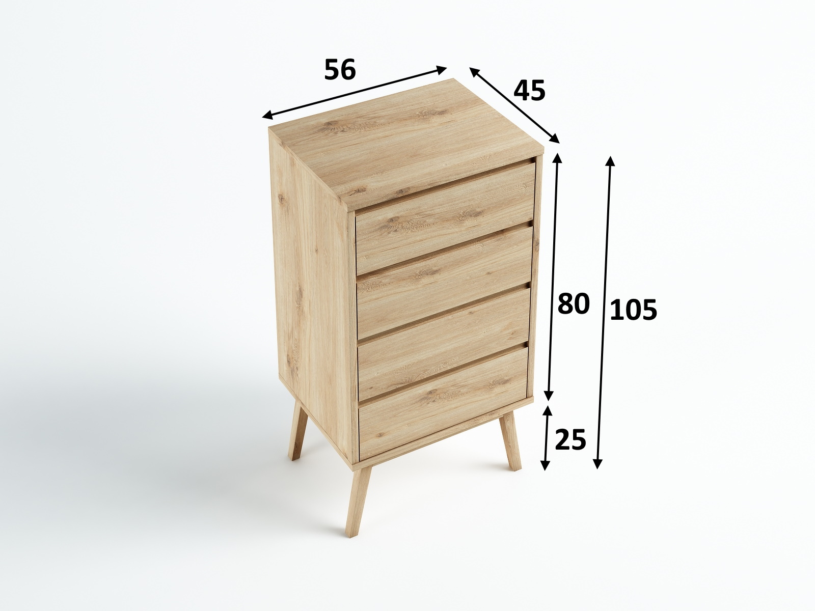 Komoda Madryt RAL dziki dąb 56x105x45