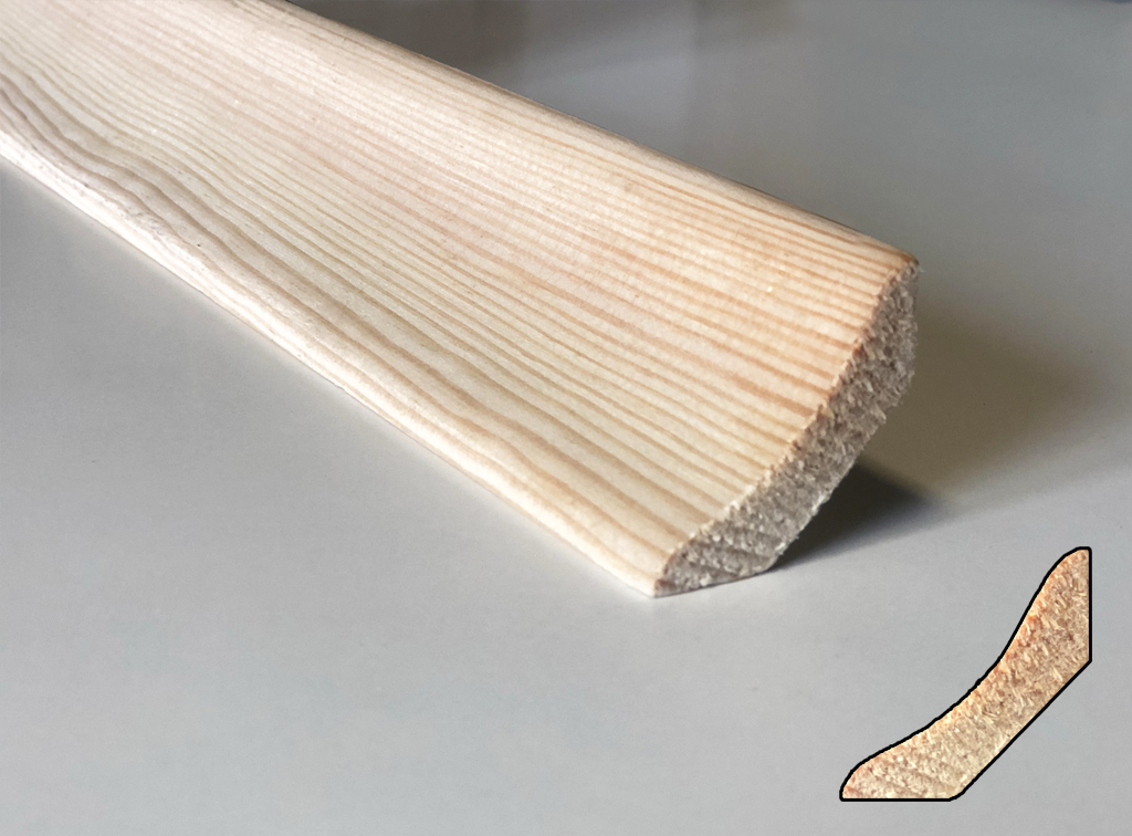 Listwa przypodłogowa sosnowa bezsęczna 25x25mm