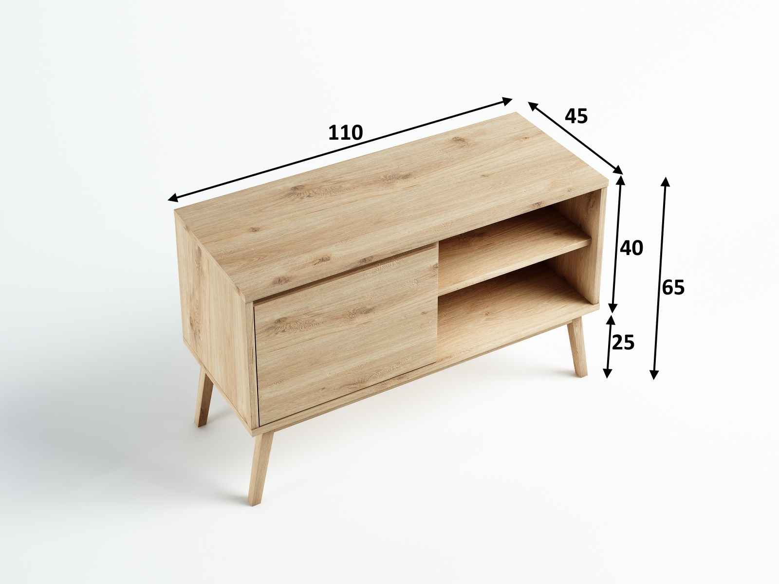 Komoda Madryt dziki dąb 110x65x45P