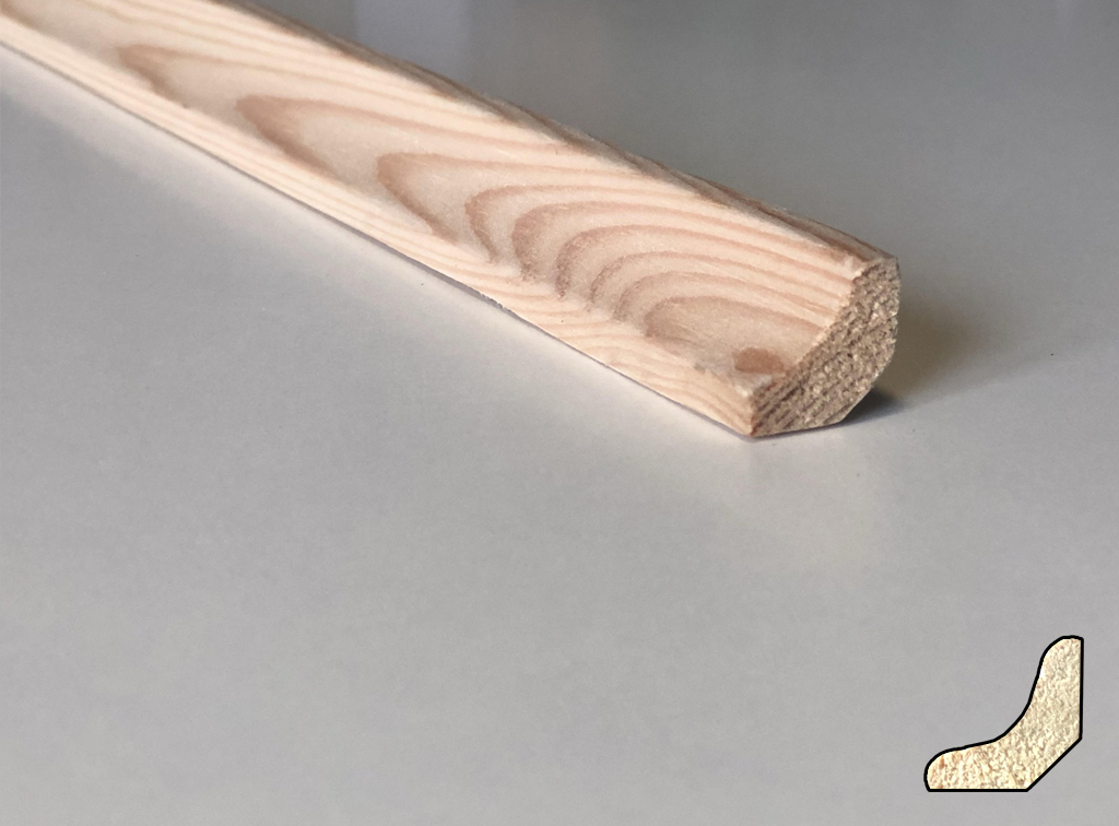 Ćwierćwałek sosnowy wklęsły 19x19mm