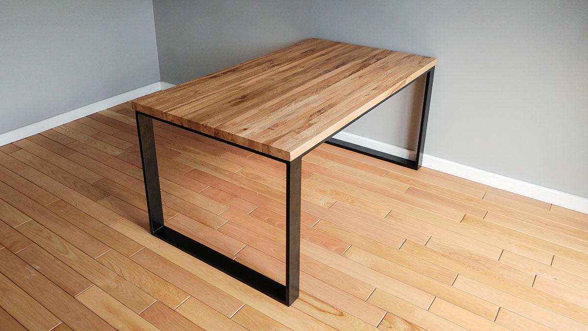 Stół dębowy na metalowej konstrukcji 180x90x75